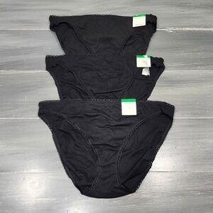 Charter Club Intimates Bikini Underwear Size Large Black 3 Pair